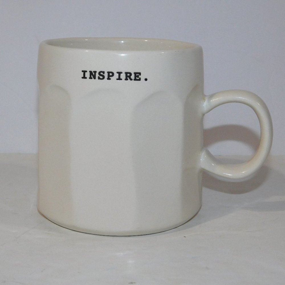 Rae Dunn INSPIRE Typewriter Font Coffee Mug artisan-style finish